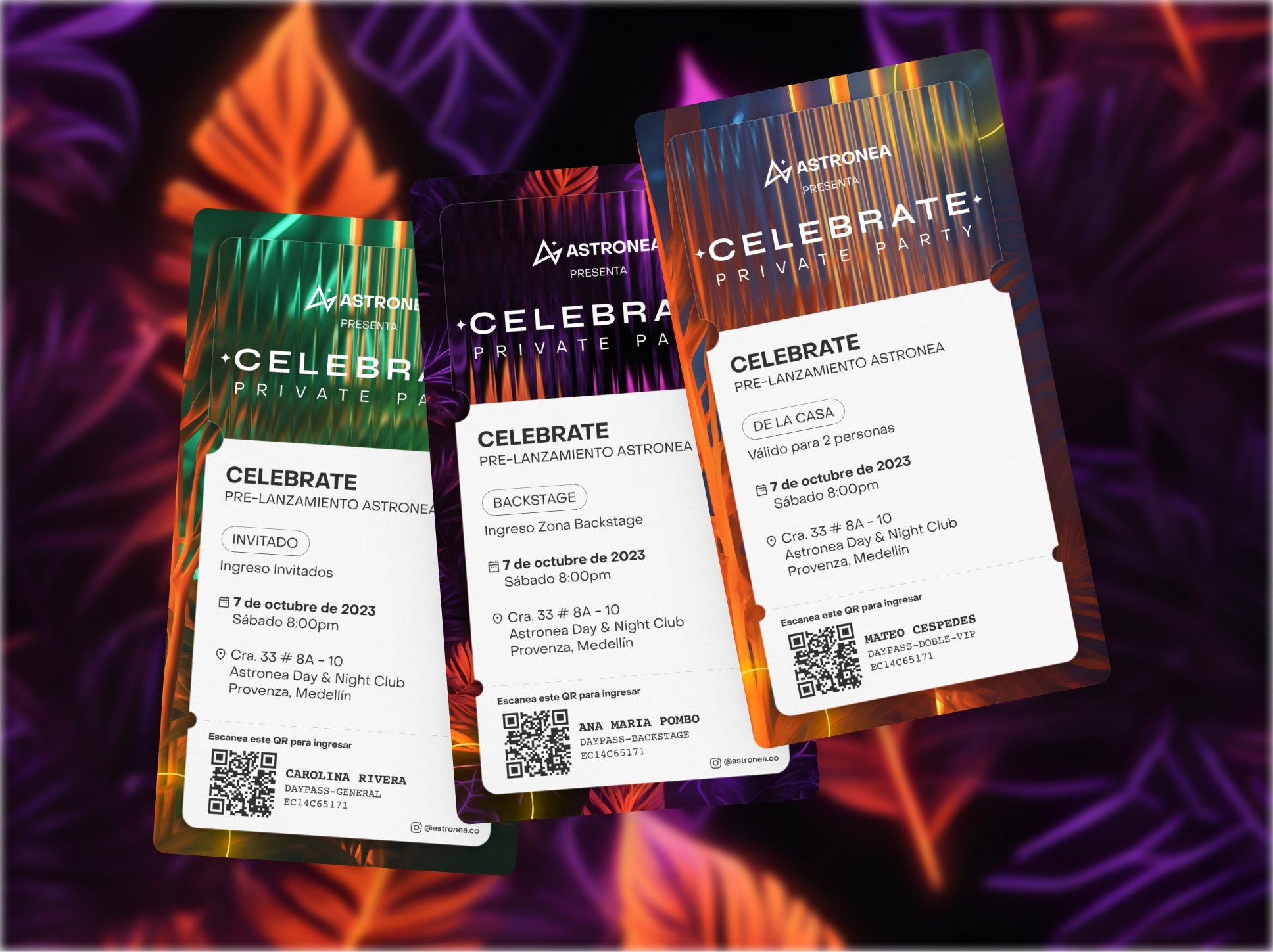 Digital tickets design with QR code integration