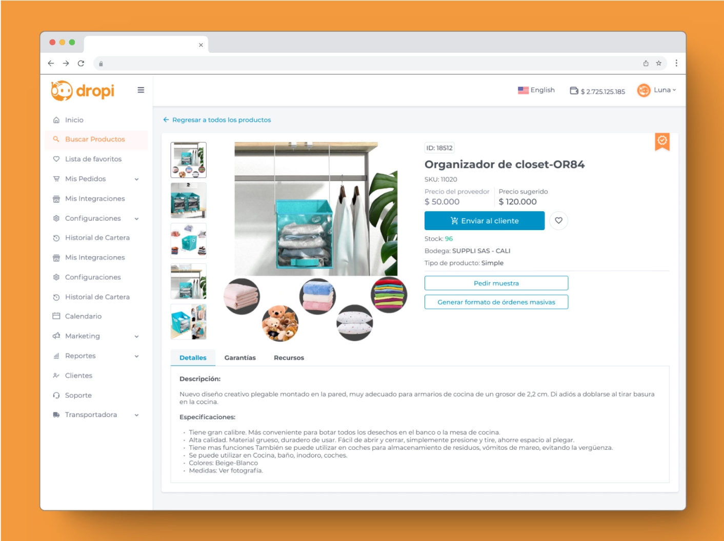 Redesigned admin panel product detail
