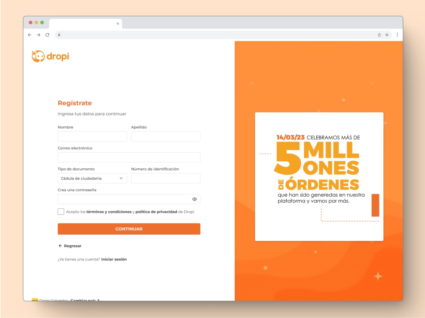 Redesigned sign up