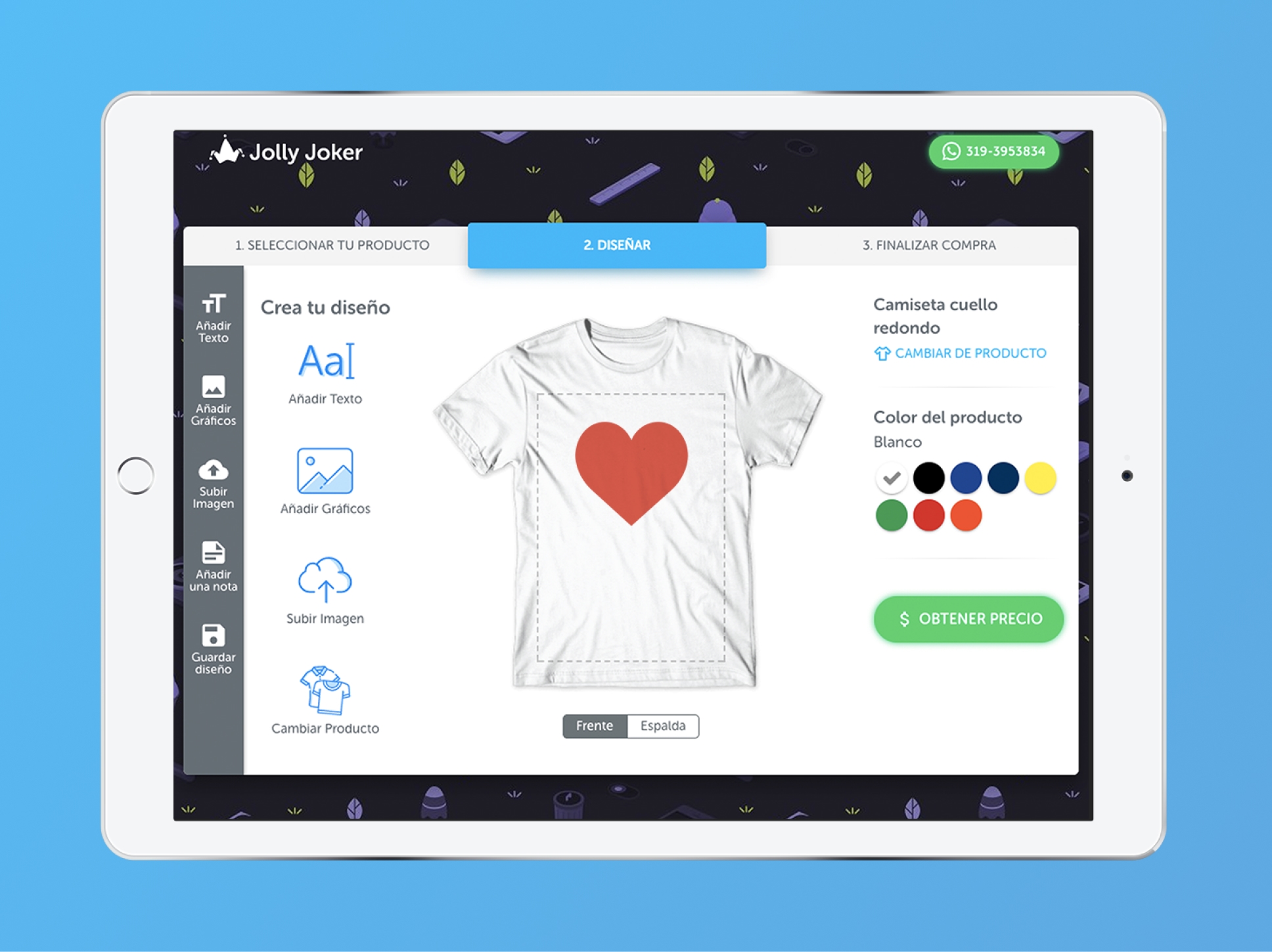 T-shirt customizer tool design