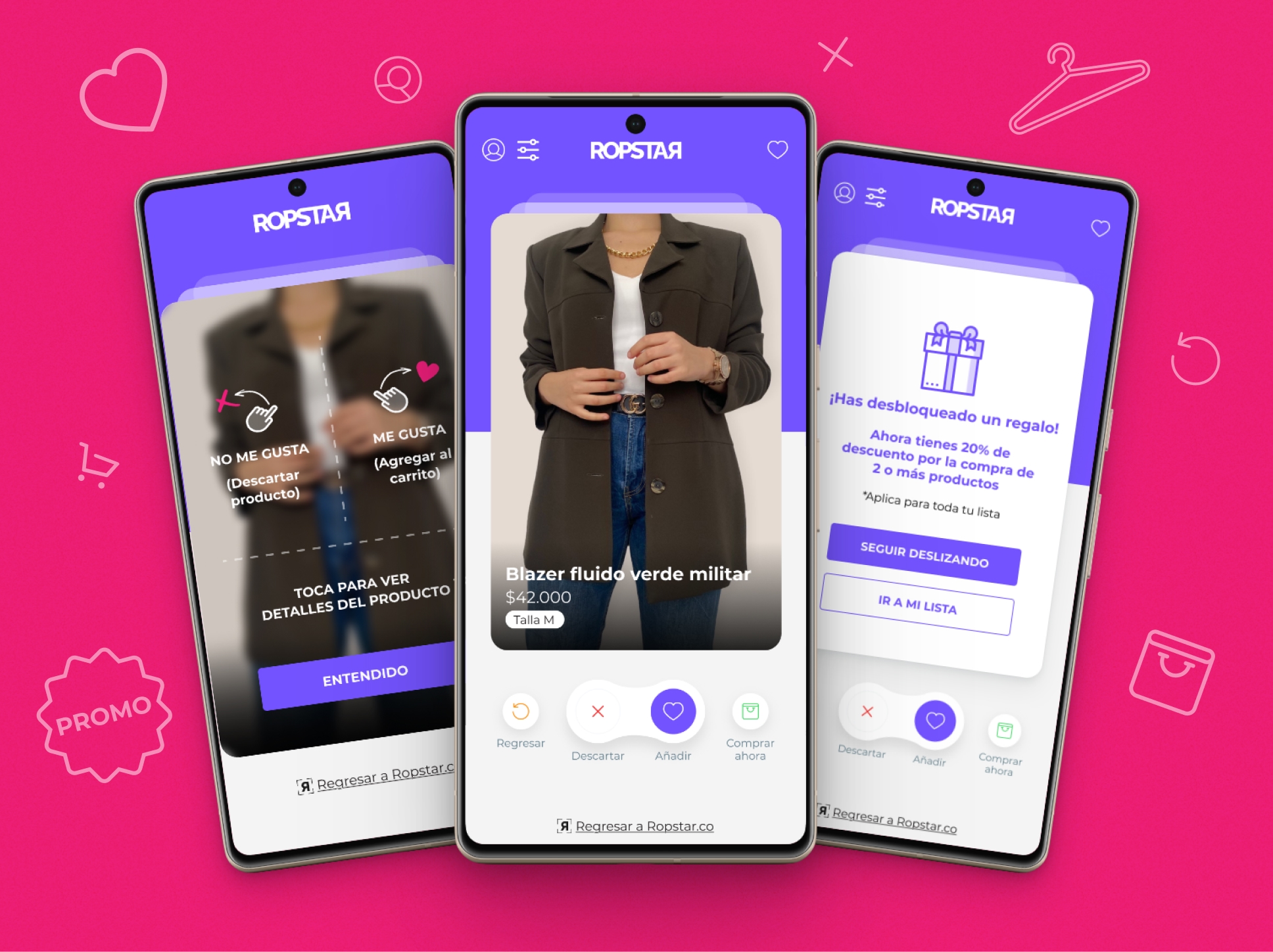 Swipe app for discovering products design